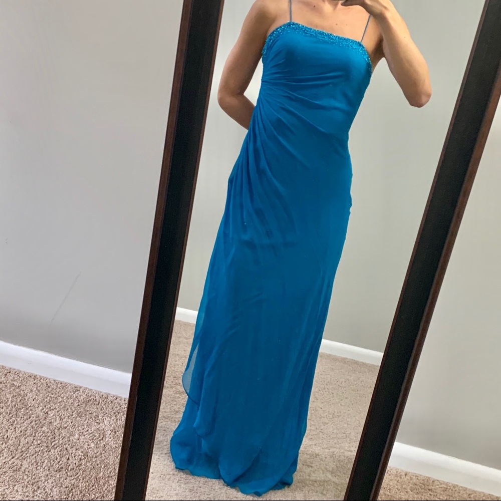 Prom gown Turquoise blue long dress